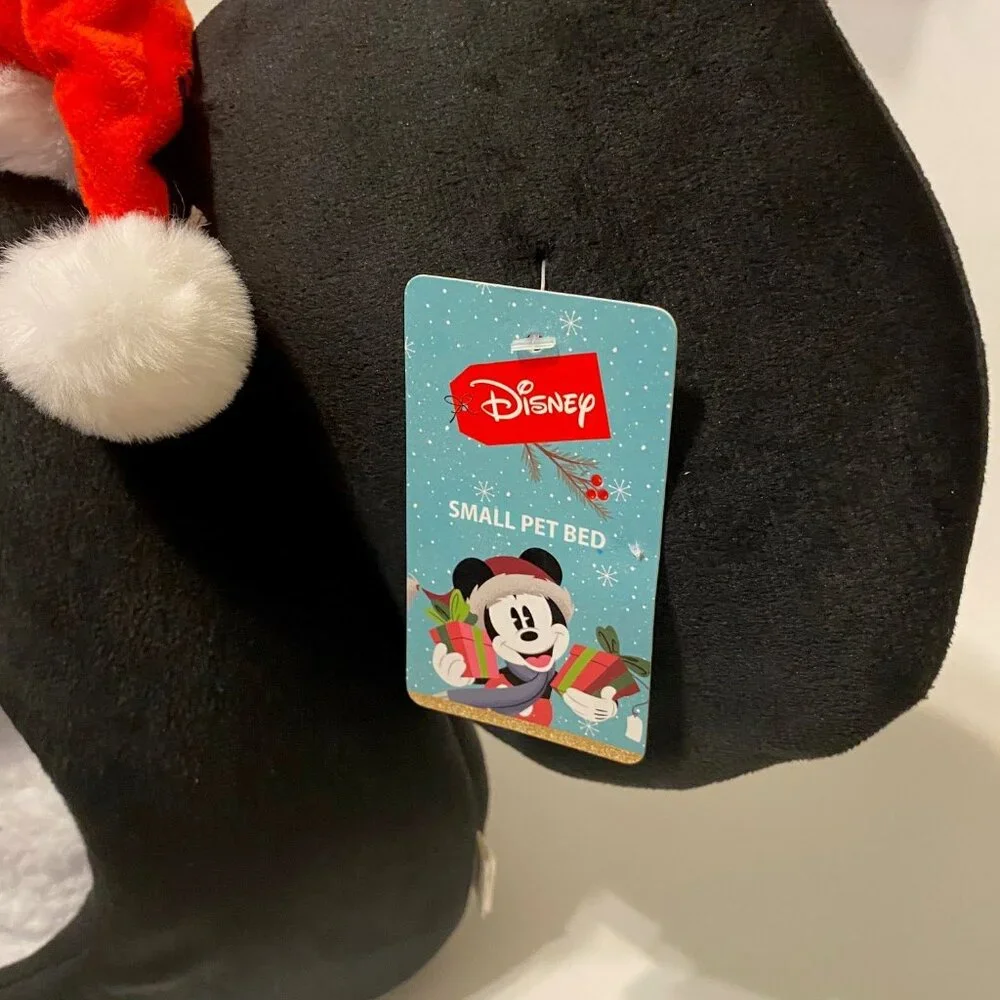 NWT Disney Mickey Mouse Christmas Santa Ears Small Pet Bed